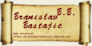 Branislav Bastajić vizit kartica